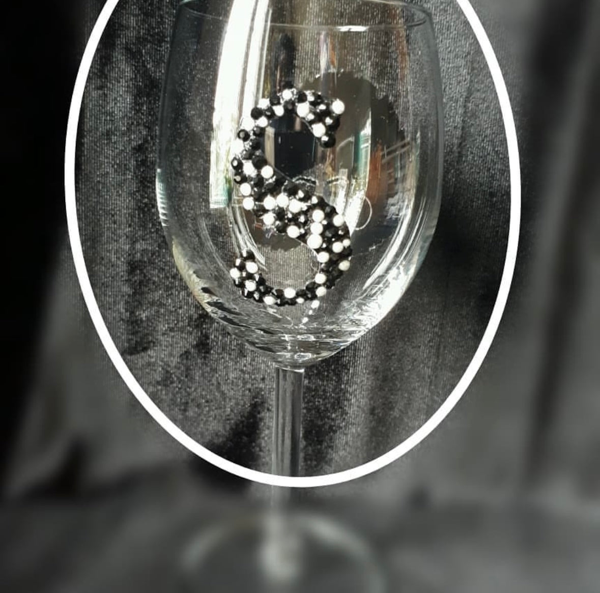 Afro wine glass embellished