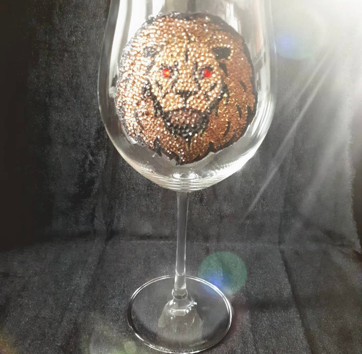 Afro wine glass embellished