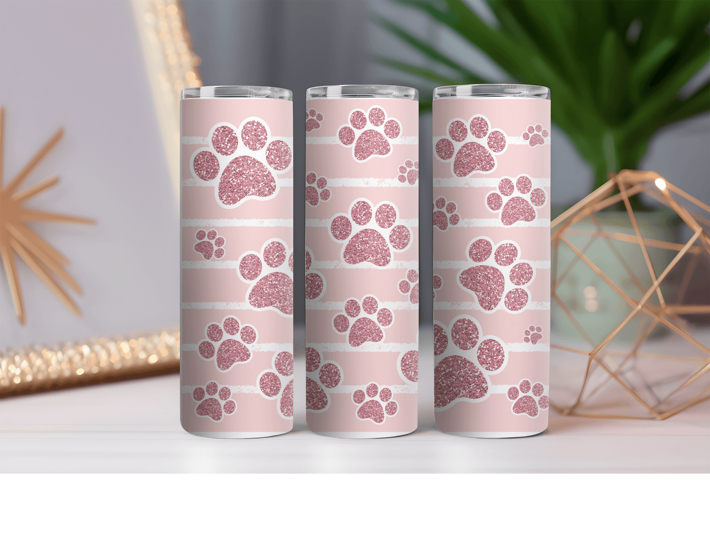 20oz Paw Print Tumbler20oz DoubleWall StainlessSteelTumbler