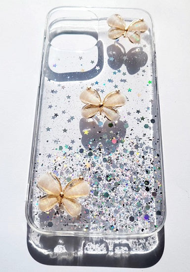 Butterfly Rhinestone Bling iPhone 14 Phone Case