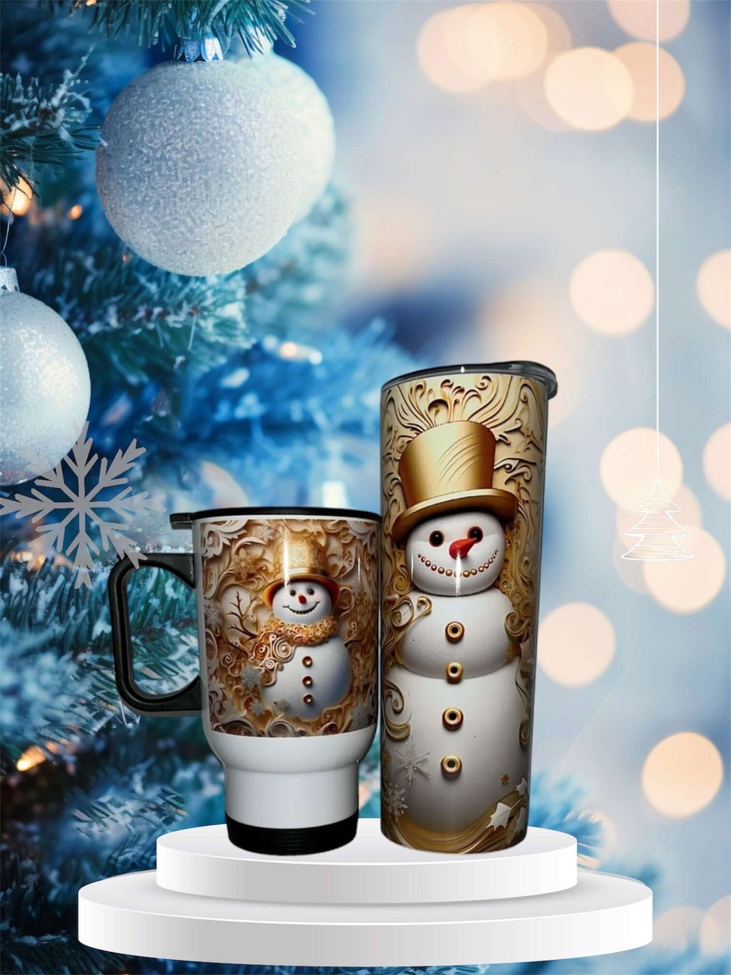 Snowman Tumbler 20oz Diamond Delisa Bling