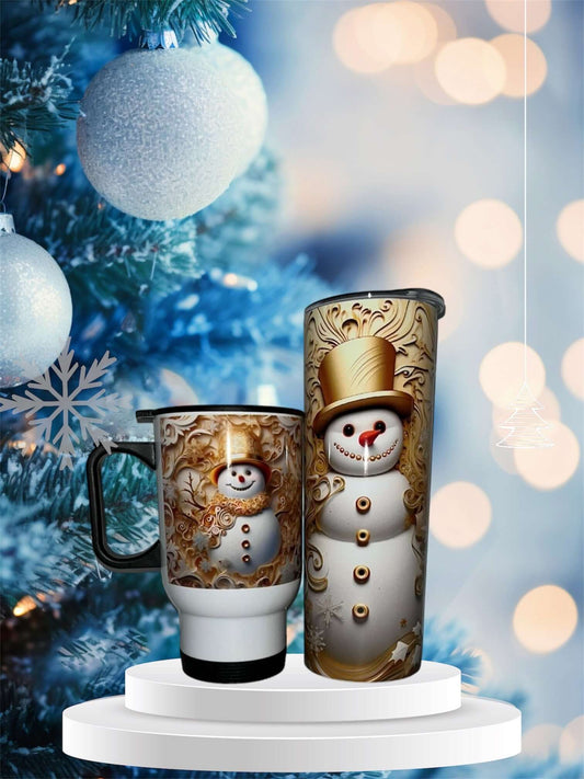 Snowman Tumbler 20oz Diamond Delisa Bling