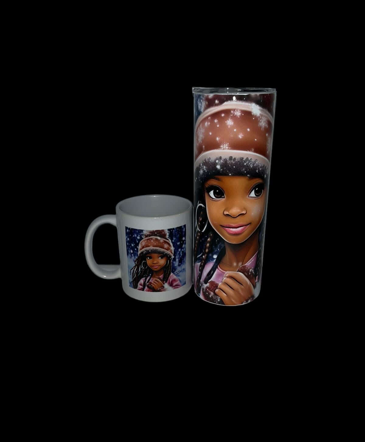 Young Girl in Snow Tumbler 20ozDiamondDelisaBling