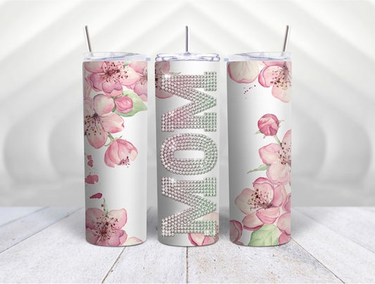 The Signature Floral "MOM" Luxe Rhinestone Tumbler